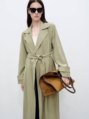 MANGO SOFT TRENCH COAT WITH BELT | KHAKI